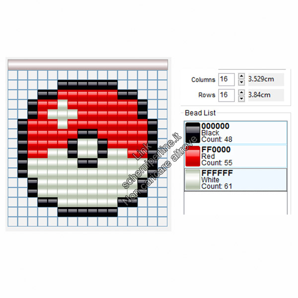 La Poke Ball dei Pokemon schemi hama beads di videogiochi 14x14