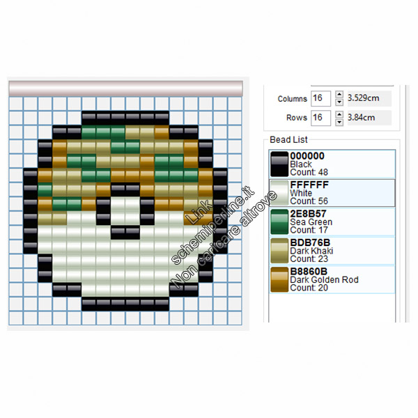 La Safariball dei Pokemon schema perline a fusione pyssla 15x15