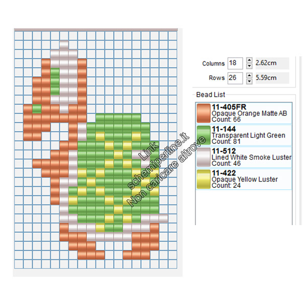 La Tartaruga Koopa di Super Mario Bros schema perline pyssla gratis 16x24