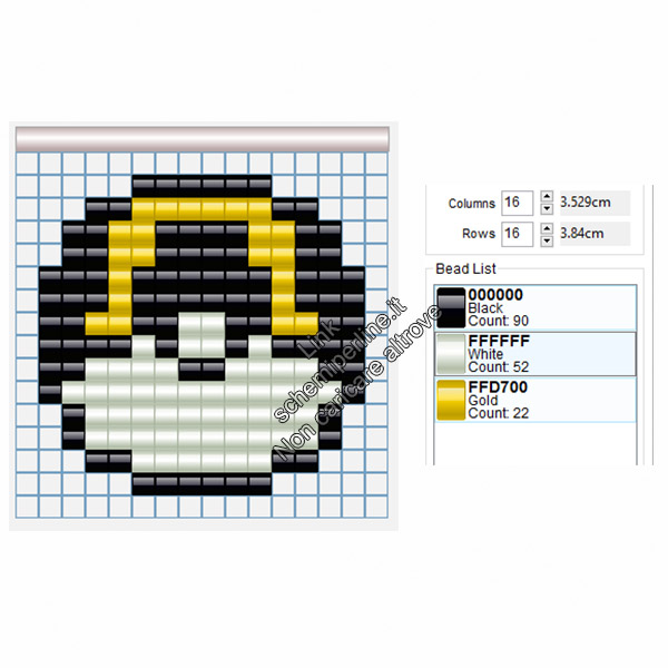 La Ultraball dei Pokemon schema perline da stirare pyssla 15x15