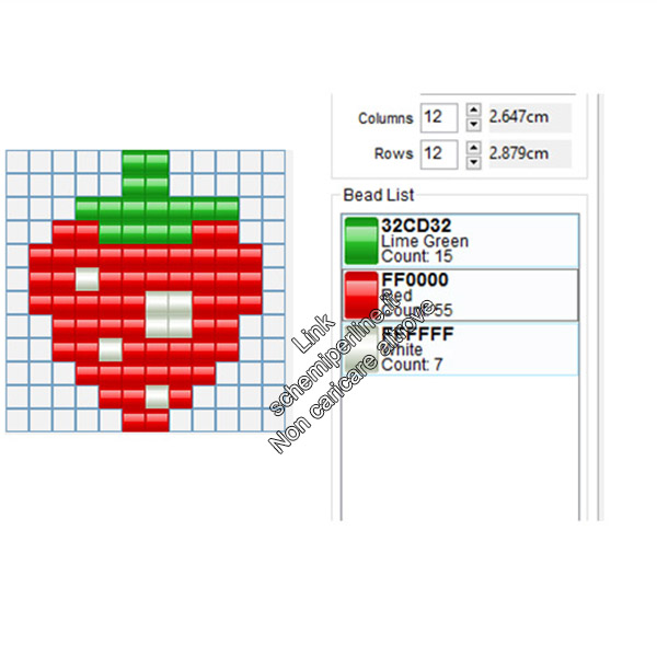 La fragola di Pacman schema pyssla hama beads gratis 12x12