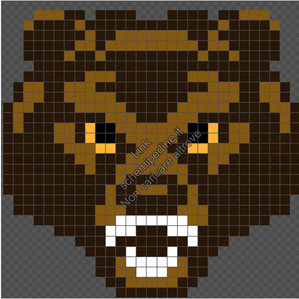 La mascotte della Baylor University orso schema perline da stirare gratis 29x29