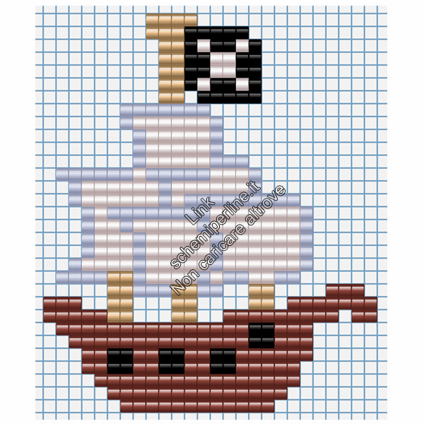 La nave dei pirati schema perline da stirare pyssla per bambini 26x31