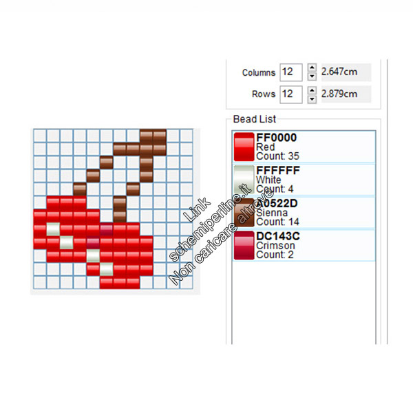 Le ciliegie di Pacman schema perline da stirare pyssla per bimbi gratis 12x12