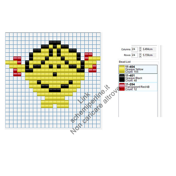 Little Miss Sunshine schema hama beads gratuito 24x24