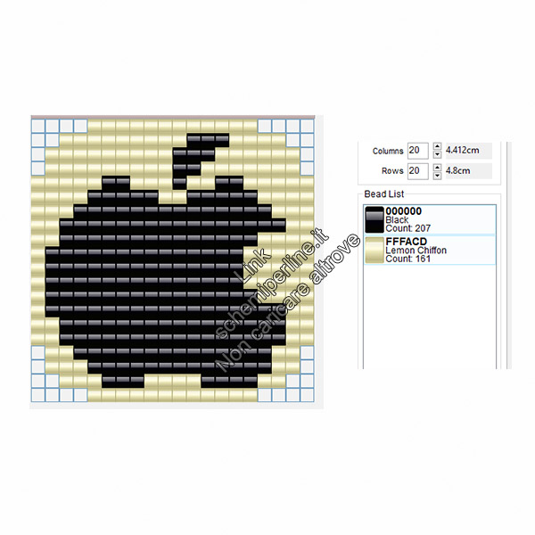 Logo bianco e nero della Apple schema pyssla hama beads 20x20
