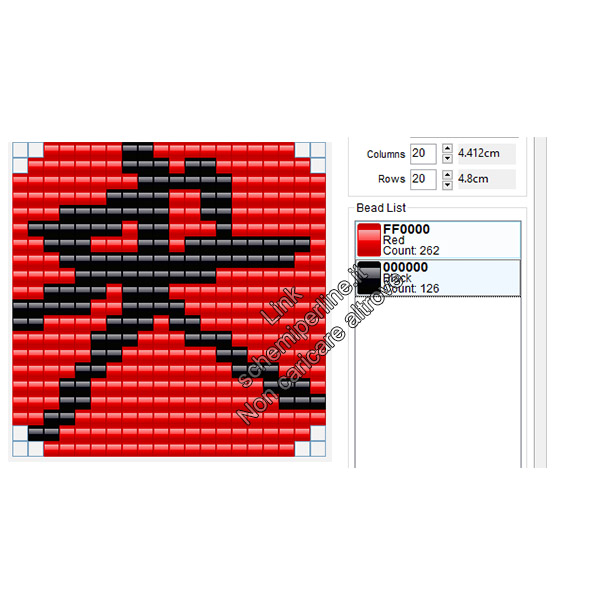 Logo con lettera cinese schema hama beads pyssla gratis 20x20