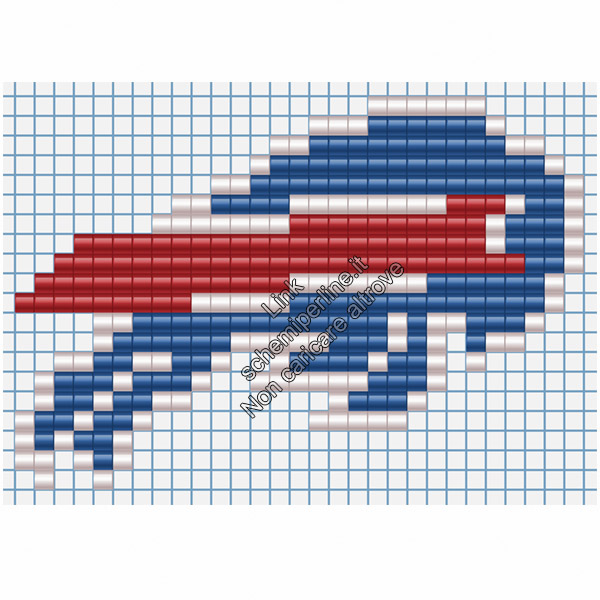 Logo dei Buffalo Bills squadra di football americano schema pyssla hama beads 29x20