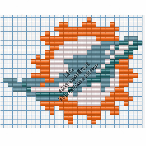 Logo dei Miami Dolphins squadra di football americano schema perline a fusione 30x23