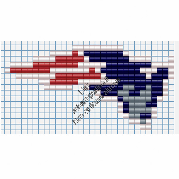 Logo dei New England Patriots squadra NFL schema perline pyssla tiger amazon gratis 30x15