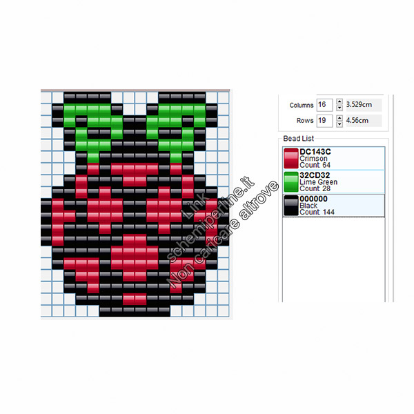 Logo del Raspberry PI schema hama beads pyssla perler 16x19