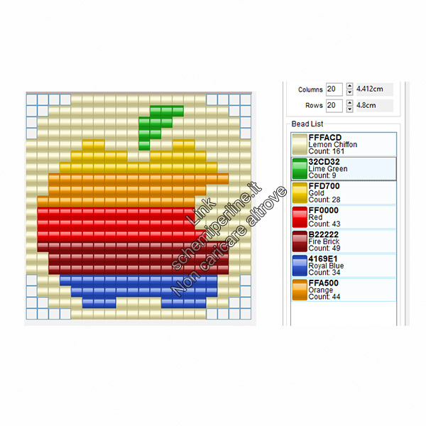 Logo della Apple a colori schema perline pyssla 20x20