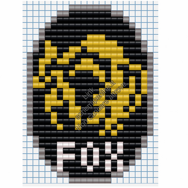 Logo della Foxhound di Metal Gear Solid schema pyssla hama beads 21x30