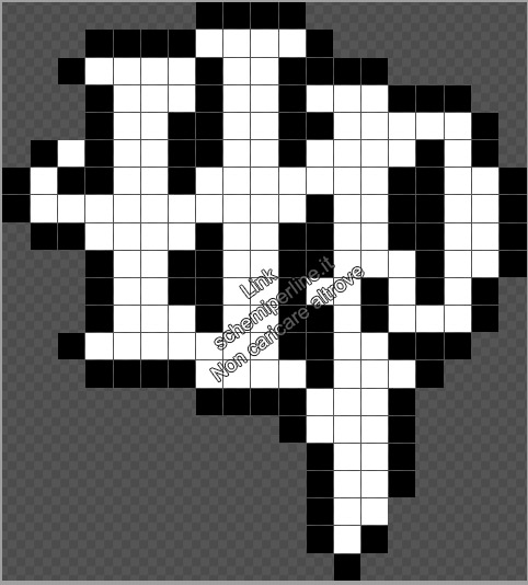 Logo di Harry Potter schema perline da stirare Pyssla Hama Beads bianco e nero 19x21