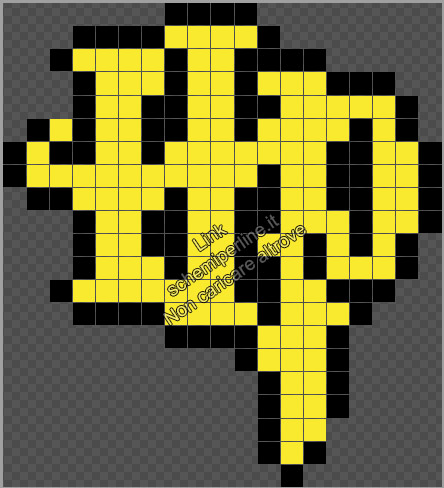 Logo di Harry Potter schema perline da stirare Pyssla Hama Beads giallo e nero 19x21