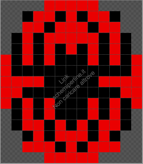 Logo di Spiderman Uomo Ragno schema Pyssla Hama perline da stirare gratis 13x15