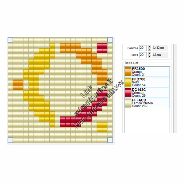 Logo di Ubuntu Linux schema pyssla perline a fusione gratis 20x20