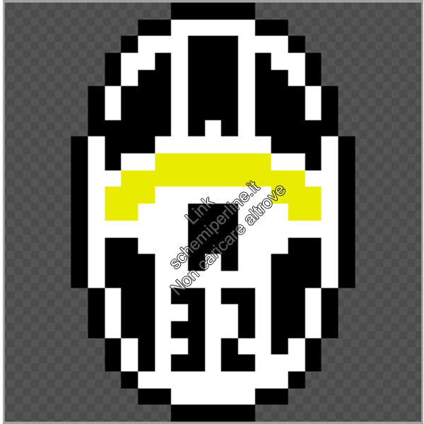 Logo scudetto della Juventus numero 32 schema pyssla perline a fusione 17x26