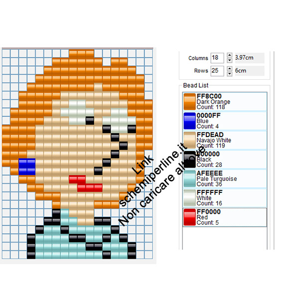 Lois de I Griffin schema perline da stirare pyssla 18x25