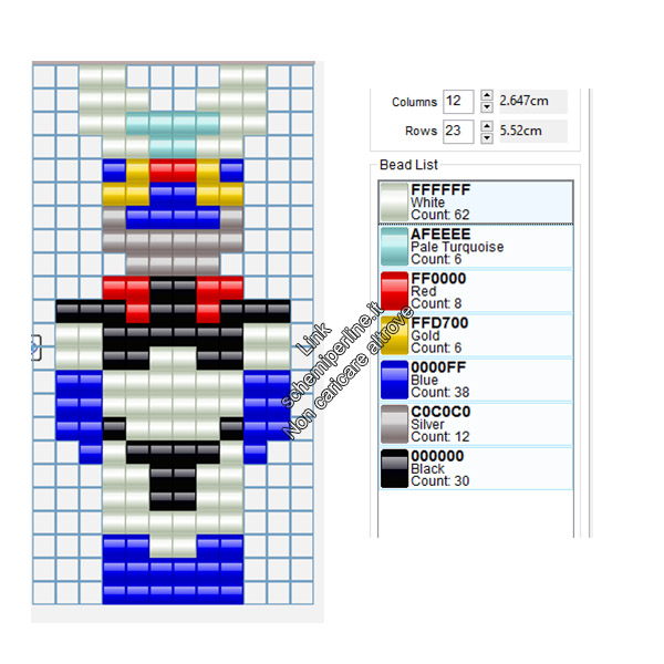 Mazinga schema perline a fusione pyssla hama beads ses creative 10x23