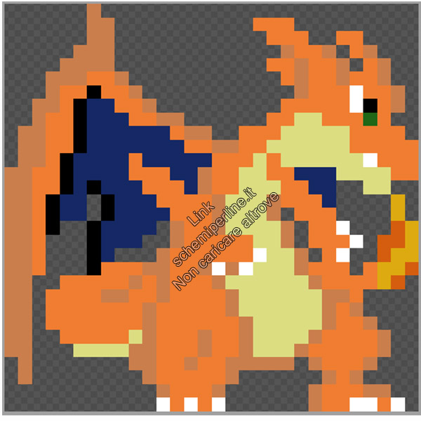 Mega Charizard Pokemon Y schema perline da stirare Hama Beads 30x30