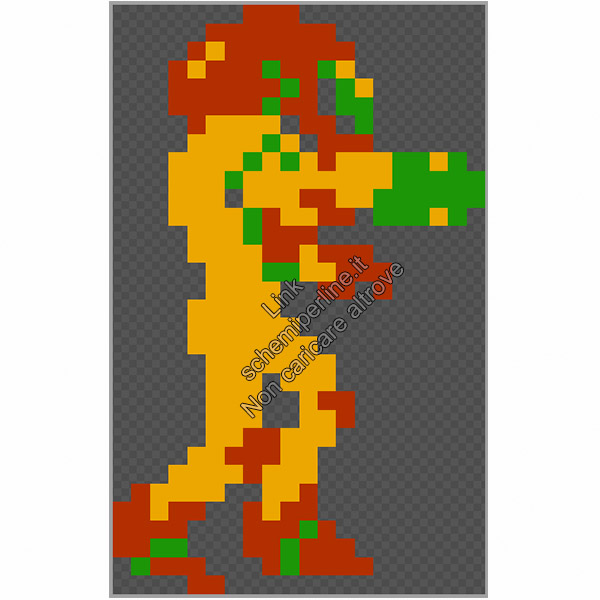 Metroid per Nintendo NES schema perline da stirare pyssla hama beads 20x32