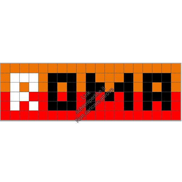 Nome squadra calcio Roma schema perline a fusione Pyssla Hama Perler 19x6