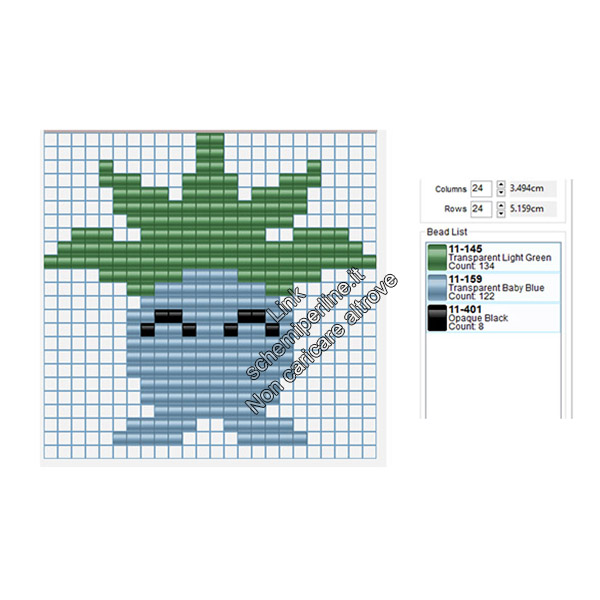 Oddish schema perline da stirare pyssla gratis 24x23