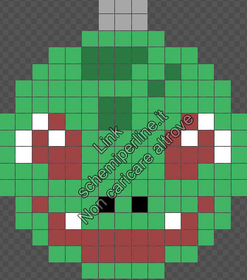 Pallina di Natale con le perline da stirare Pyssla Hama Beads Bulbasaur