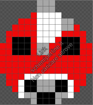 Pallina di Natale con le perline da stirare Pyssla Hama Beads Mucca Fungo Minecraft