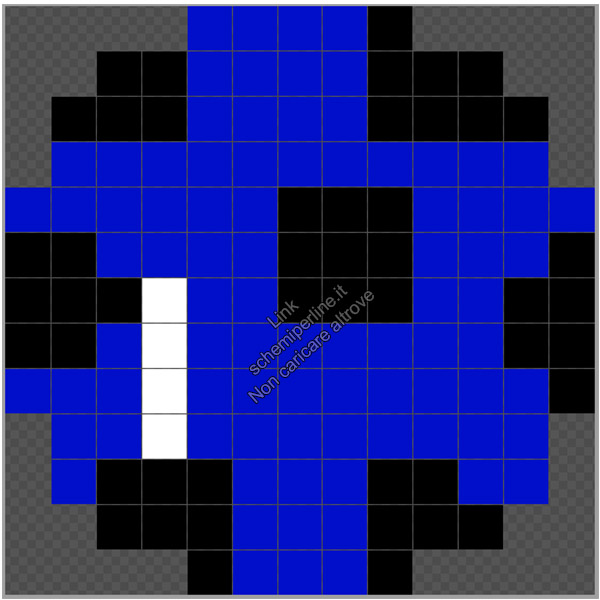 Pallone da calcio squadra Inter schema perline da stirare Pyssla Hama Beads gratis 13x13