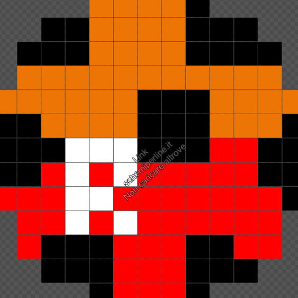 Pallone da calcio squadra Roma schema perline da stirare Pyssla Hama Beads gratis 13x13