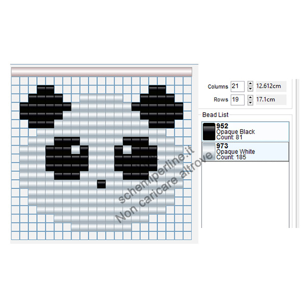 Panda schema perline da stirare Tiger Ikea Pyssla 21x19