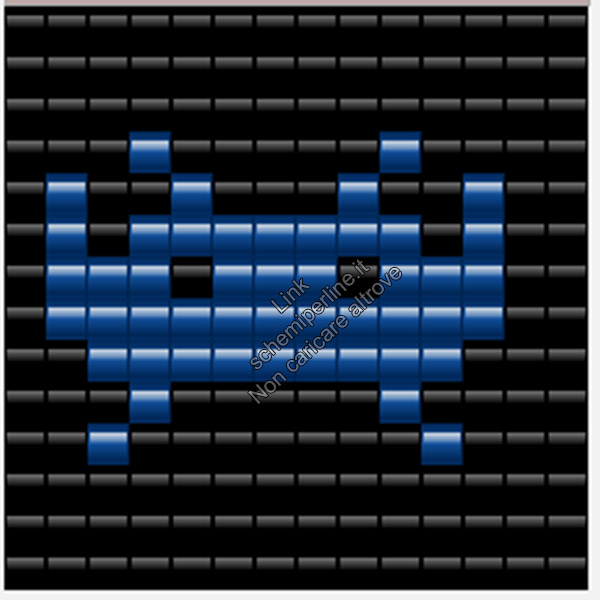 Personaggi del videogioco Space Invaders con le perline da stirare Pyssla 14x14 5