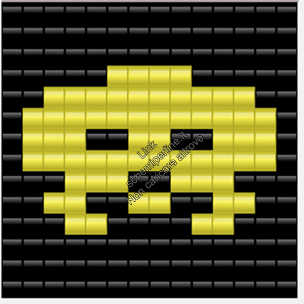 Personaggi del videogioco Space Invaders con le perline da stirare Pyssla 14x14 6
