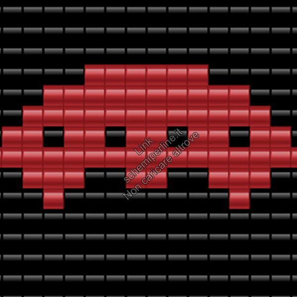 Personaggi del videogioco Space Invaders con le perline da stirare Pyssla 14x14 7