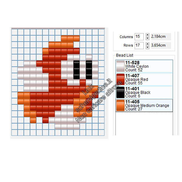 Pesce Smack di Super Mario Bros schema pyssla gratis 13x15