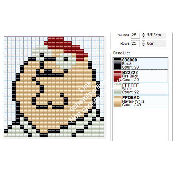 Peter de I Griffin schema pyssla gratis 25x25