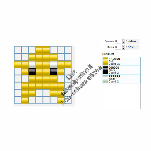 Piccola stella gialla da realizzare con le pyssla 8x8