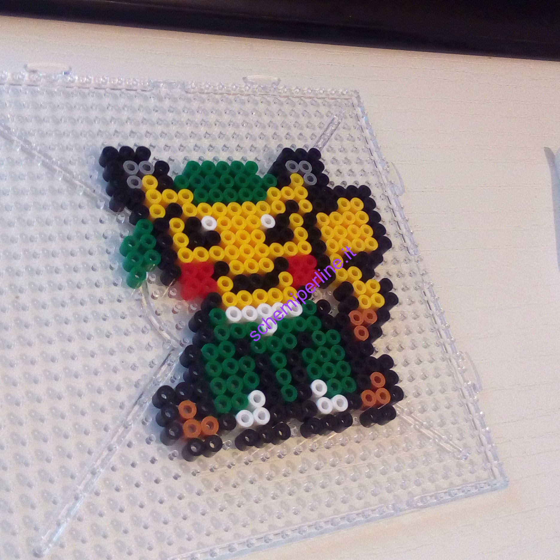 Pikachu Link e Principessa Zelda mashup foto lavoro Pyssla Hama Beads 1