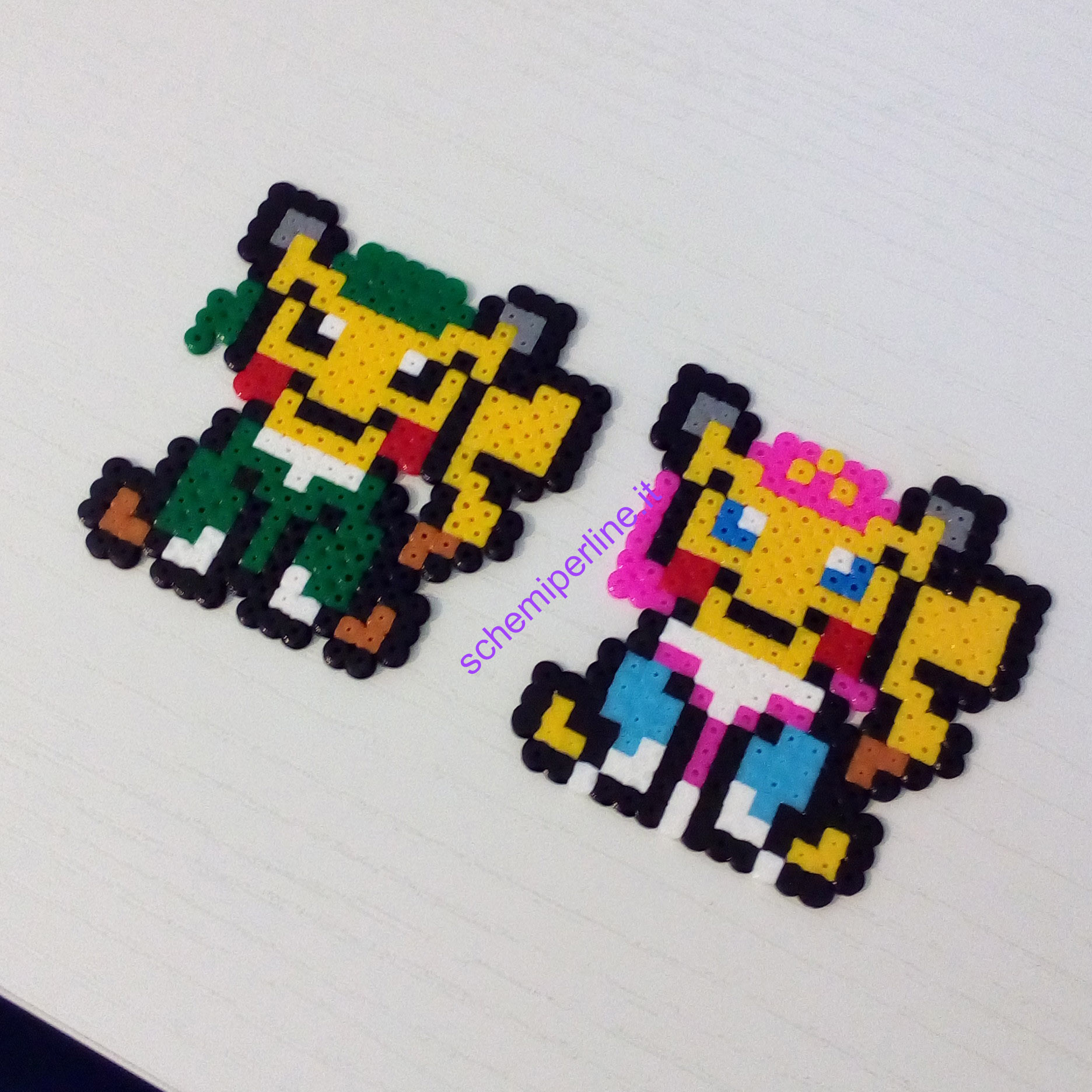 Pikachu Link e Principessa Zelda mashup foto lavoro Pyssla Hama Beads 4