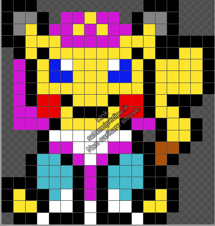 Pikachu Principessa Zelda Zelda schema perline da stirare Hama Beads Perler Pyssla gratis 17 x 19