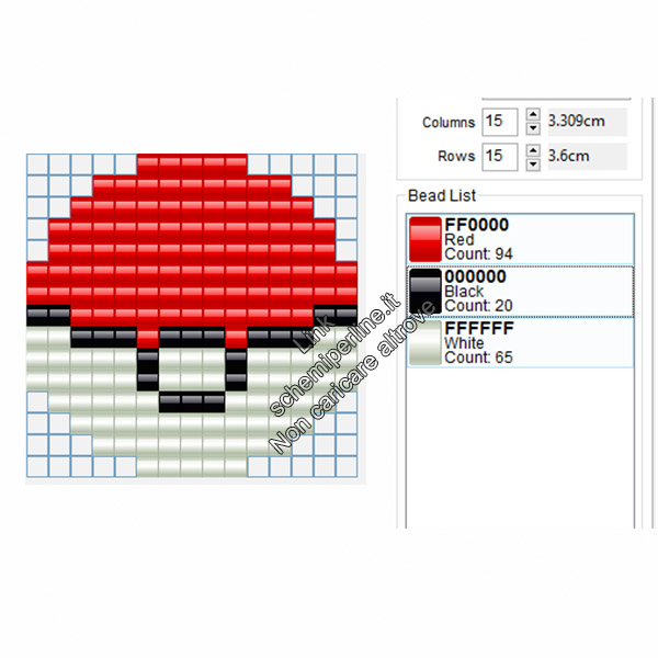 Pokeball dei Pokemon schema perline da stirare Amazon Negozi Tiger 15x15