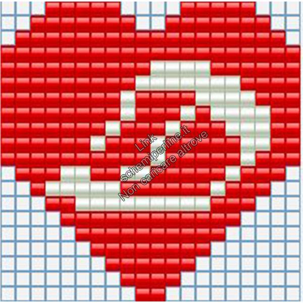 Portachiavi con iniziale schema pyssla hama beads 20x20 lettera D