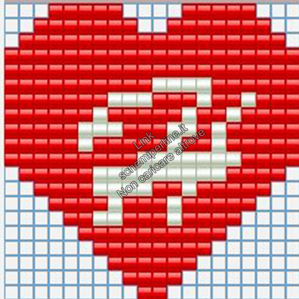 Portachiavi con iniziale schema pyssla hama beads 20x20 lettera H