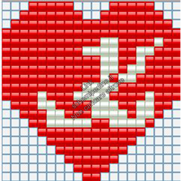 Portachiavi con iniziale schema pyssla hama beads 20x20 lettera K