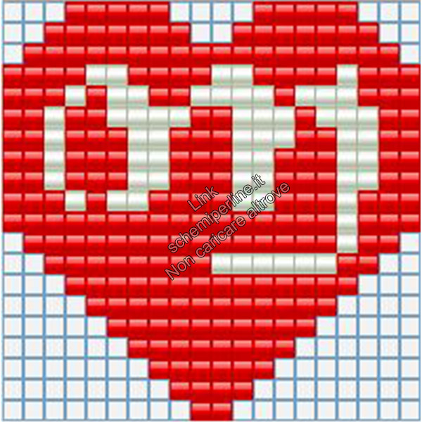 Portachiavi con iniziale schema pyssla hama beads 20x20 lettera M