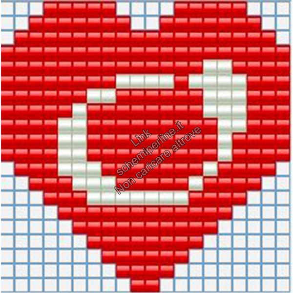 Portachiavi con iniziale schema pyssla hama beads 20x20 lettera O