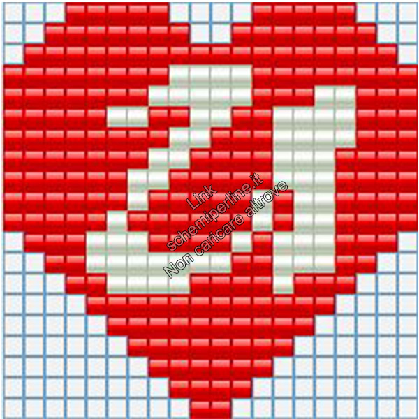 Portachiavi con iniziale schema pyssla hama beads 20x20 lettera U