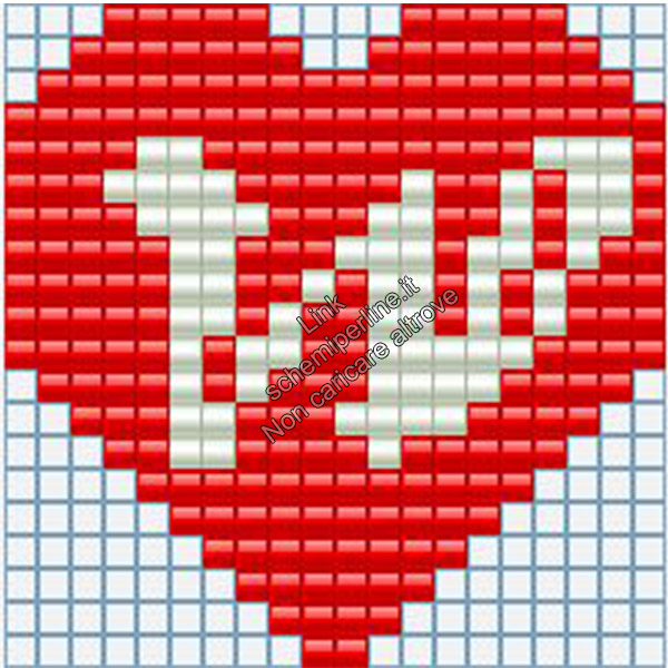 Portachiavi con iniziale schema pyssla hama beads 20x20 lettera W